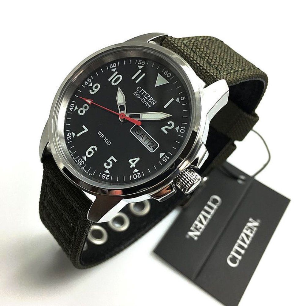 New! Citizen Men's Day Date Green Strap Watch